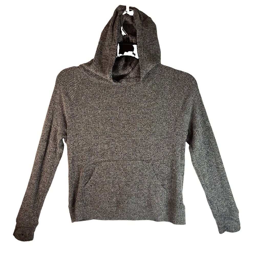Athleta Girl Hoodie Girls Size M 8-10 Gray Pullover Pockets Poly Blend